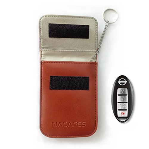 Keyless Bag - RFID Blocking Key Case - Protect Car Keyless Entry Fobs - Anti Car Theft - Keychain - Real Genuine Leather - Faraday Cage - For Keyless Go Systems -