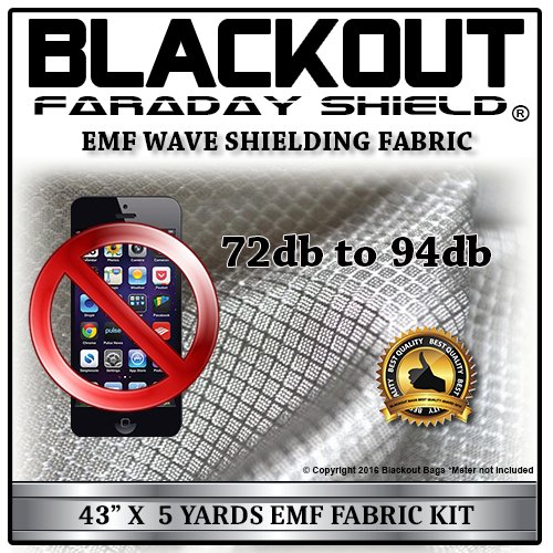 EMF RF RFID Cell Block Wave Shielding Fabric 43" X 5 Yards Blackout Faraday Shield - 2