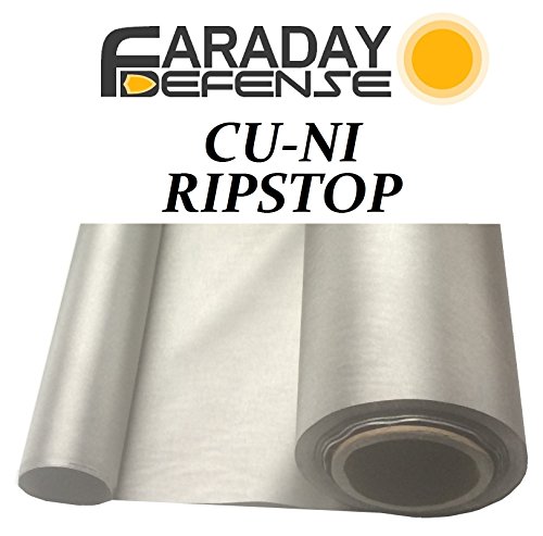 RFID Shielding Nickel Copper Rip-Stop Fabric Roll 50" x 1' Signal EMF Blocking Material - 1
