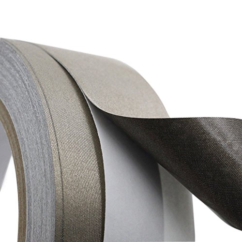 WINGONEER Double Conductors, Interference Suppression, Shielding, Isolation, Electromagnetic Radiation Protection, Repair Plain Conductive Cloth Fabric Adhesive Tape - 0.6in x 65ft - 3