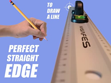 Aluminum Straight Edge Ruler with Handle - It is A Level, A Straight Edge, and A Centimeters Ruler - Ideal for Cutting, Much Safer Because of The Handle. It is Easy to Use and Light Weight. - 7