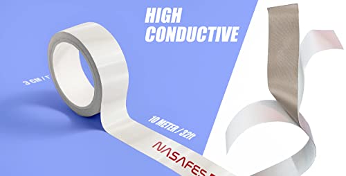 Double-Sided Conductive Tape with Conductive Adhesive - Electrical Double Sided Tape for Electrical Repairs, Laptop Crafts, Circuits - Conductive Cloth Fabric Tape Well Suited for Guitar, E-Textiles - 3