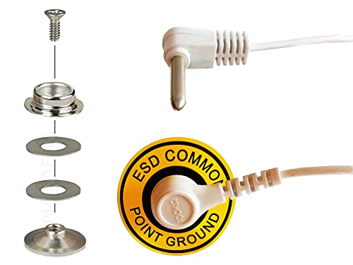 Grounding Snap with ESD Grounding Plug for Universal Grounding Table Mat, Universal Snap Kit and 16ft Grounding Cord Makes Perfect Grounding Wire Kit in ESD Supplies, ESD Grounding Kit & Ground Cord - 1