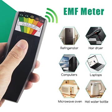 5 LED EMF Meter Magnetic Field Detector Ghost Hunting Paranormal Equipment Detector Portable EMF Reader Tester for Home EMF Inspections, Office & Outdoor Ghost Counter - 2