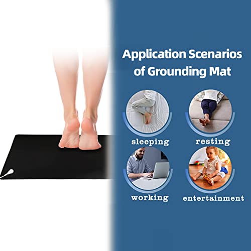 COUSLEWI Grounding Mat Kit -1 Grounding Mat(11.7x23.4inch) with 1 Grounding Cable(15ft) and 1 Grounding Wristband, Multiple Usage Scenarios，Improve Sleep, Reduce Inflammation, Pain, Increase Energy - 5