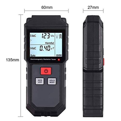 EMF Meter, Electromagnetic Radiation Tester,Hand-held Digital LCD EMF Detector, Great Tester for Home EMF Inspections, Office, Outdoor and Ghost Hunting - 2