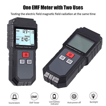 EMF Meter, Electromagnetic Radiation Tester,Hand-held Digital LCD EMF Detector, Great Tester for Home EMF Inspections, Office, Outdoor and Ghost Hunting - 3
