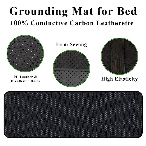 EOHELGRO Grounding Mat for Bed, Ground Therapy Grounding Mat for Better Sleep, Conductive Carbon Leatherette Grounding Mattress for Queen, King & All Size - 3