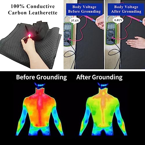 EOHELGRO Grounding Mat for Bed, Ground Therapy Grounding Mat for Better Sleep, Conductive Carbon Leatherette Grounding Mattress for Queen, King & All Size - 6