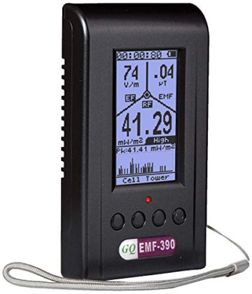 GQ EMF Meter EMF-390 Electromagnetic Radiation Detector 3-in-1 RF Meter 5G Cell Tower WiFi 10G & Data Log 2.5G Spectrum Analyzer Radio Frequency Detector Ghost Hunting Equipment - 3
