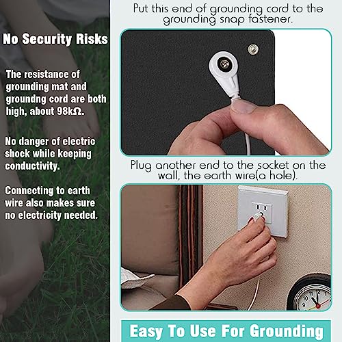 Grounding Mat for Bed, Desk, Floor, Grounding Mat for Sleeping Better with A Storage Bag, Grounding Pad for Pain Relieve with a 16.4 Feet Grounding Cord (13.1in * 23.7in) - 3