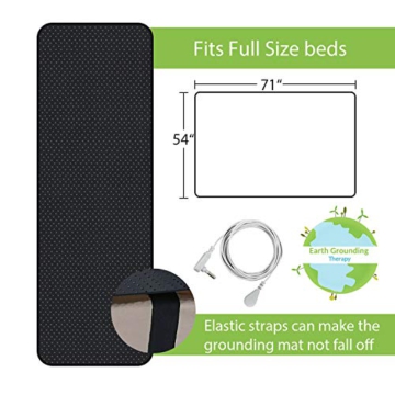 Grounding Mat, Grounding Sleep Mat Grounding Mat for Bed, 100% Conductive Carbon Leatherette Therapy mat with Cord, Grounding Sleep Mat for Earth Relieve Pain (54-71 inch) - 6