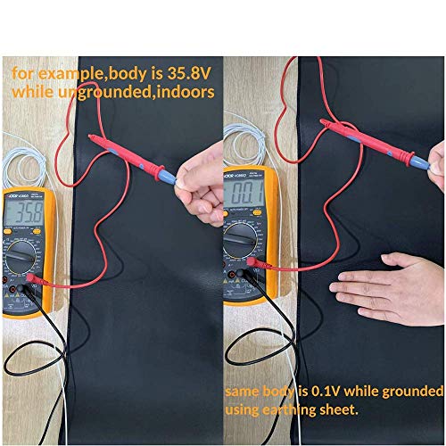 Grounding Mat Kit (2 Pack)-2 Grounding Mats (10 x 26.7") with Grounding Adapter, 2 Straight Cords (15ft) and 2 Grounding Wristbands - Reduce Inflammation, Improve Sleep and Help with Anxiety - 8
