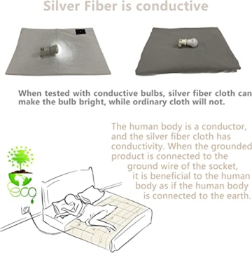 Grounding Sheet 10% Silver Fiber & Organic Cotton- Conductive with Grounding Cord, Grounding Keep Good Sleep, Natural Health (27x52 Inch) - 6