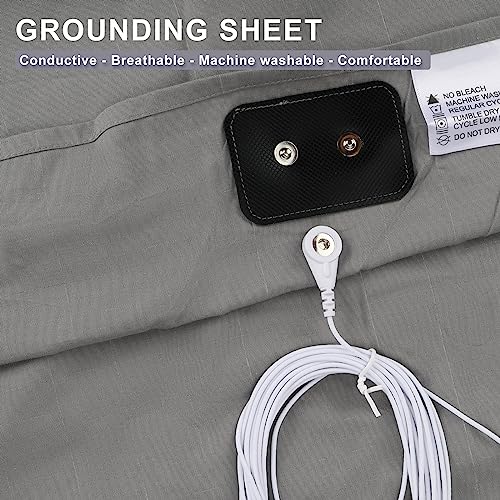 Grounding Sheets for Earthing Queen Bed, Earthing Grounding Sheets for Improving Sleep, Fitted Earthing Sheet Grounding for Better Working and Help with Anxiety, Organic Cotton & Silver Fiber - 3
