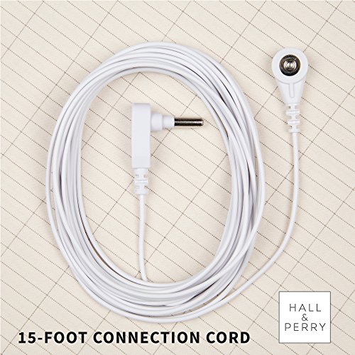 HALL & PERRY Grounding Half Sheet 35" x 90" with Connection Cord | Pure Silver Fiber for Better Sleep, Healthy Earthing Energy and EMF Recovery, Off White - 3
