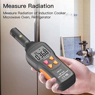 JOAUIAX EMF Meter Reader EMF Detector,5HZ—3500MHz Digital Household Radiation Detector,3 in 1 Electromagnetic Field Meter with LCD&Sound-Light Alarm for Home EMF Inspections,Office and Ghost Hunting - 5