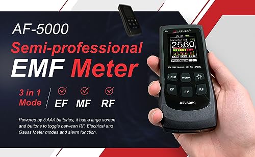 LATNEX AF-5000 5G EMF Meter RF Detector Tester and Reader with Calibration Certificate - Tests and Measures RF and Microwaves, 3-Axis Gauss or Tesla Magnetic Fields and Electrical ELF Fields - 2