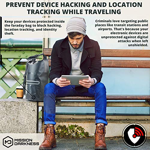 Mission Darkness Dry Shield Faraday Tote 15L // Waterproof Dry Bag for Electronic Device Security & Transport // Signal Blocking, Anti-Tracking, EMP Shield, Data Privacy for Phones, Tablets, Laptops - 5