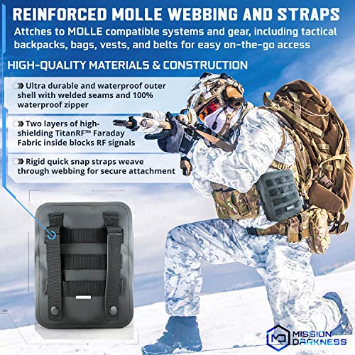 Mission Darkness Dry Shield MOLLE Faraday Pouch (2nd Gen) // Waterproof & Submergible Dry Bag + RF Shielding Liner. Signal Blocking, Anti-tracking, EMP Shield, Data Privacy, Electronic Device Security - 4