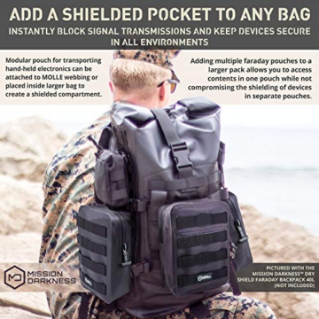 Mission Darkness Dry Shield MOLLE Faraday Pouch (2nd Gen) // Waterproof & Submergible Dry Bag + RF Shielding Liner. Signal Blocking, Anti-tracking, EMP Shield, Data Privacy, Electronic Device Security - 6