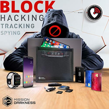 Mission Darkness Faraday Bag Bundle [Standard Collection] - Phone, Tablet, and Laptop Size Bags Included + Bonus Key fob Bag. RF Shielding, EMF Reduction, EMP Protection, Anti-Tracking & Hacking - 3