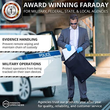Mission Darkness Faraday Bag Bundle [Standard Collection] - Phone, Tablet, and Laptop Size Bags Included + Bonus Key fob Bag. RF Shielding, EMF Reduction, EMP Protection, Anti-Tracking & Hacking - 5