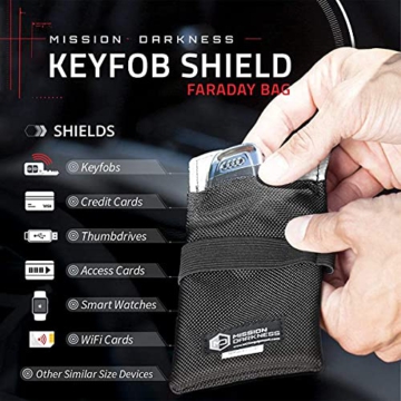 Mission Darkness Faraday Bag for Keyfobs (2-Pack) // RF Shielding Protective Case for Smart Always On Keys Fobs Transmitters Small Electronics Vehicle Security Anti-Hacking Block Signal Relay - 5