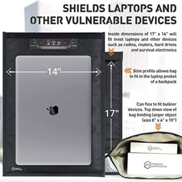 Mission Darkness Non-Window Faraday Bag for Laptops // Device Shielding for Law Enforcement & Military, Executive Privacy, Travel & Data Security, Anti-Hacking Anti-Tracking Anti-Spying Assurance - 2