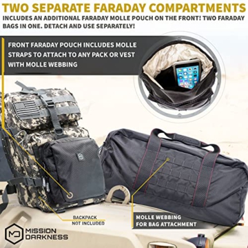 Mission Darkness X2 Faraday Duffel Bag + Detachable MOLLE Faraday Pouch (Gen 2) // Military-Grade RF Shielding for Large Electronics & Mobile Devices // Digital Forensics Signal Isolation Data Privacy - 2