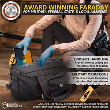 Mission Darkness X2 Faraday Duffel Bag + Detachable MOLLE Faraday Pouch (Gen 2) // Military-Grade RF Shielding for Large Electronics & Mobile Devices // Digital Forensics Signal Isolation Data Privacy - 5