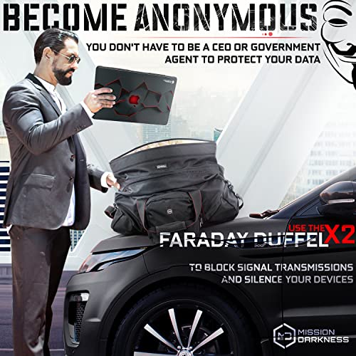 Mission Darkness X2 Faraday Duffel Bag + Detachable MOLLE Faraday Pouch (Gen 2) // Military-Grade RF Shielding for Large Electronics & Mobile Devices // Digital Forensics Signal Isolation Data Privacy - 7