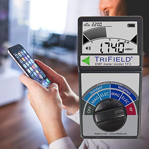 TRIFIELD Electric Field, Radio Frequency (RF) Field, Magnetic Field Strength Meter -EMF Meter Model TF2 - Detect 3 Types of Electromagnetic Radiation with 1 Device - Made in USA by AlphaLab, Inc. - 6