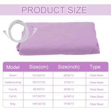 ConBlom Grounding Fitted Sheet with Grounding Cord, Earthing Sheets Queen Size, 5% Silver Fiber & 95% Cotton Fiber, Conductive Earthing Bed Sheet for Better Sleep (Purple, Queen) - 5