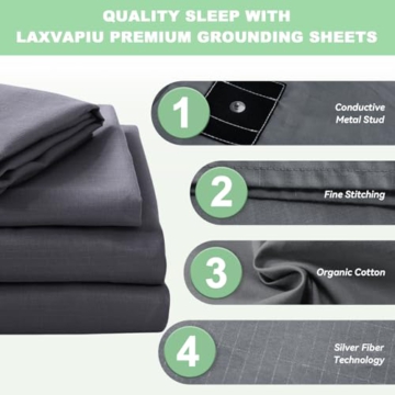 Grounding Bed Sheets Organic Cotton Grounding Sheets Silver Fiber Earth Sheet for Sleep Pain Relief,35 x 90 Inches Conductive Bed Sheet with Cord - 2