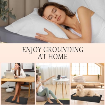 BEUUS Grounding Sheets King with Grounding Mat, 95% Organic Cotton + 5% Pure Silver Fiber, Grounding Sheet Earth Connected Bedding Fitted Earth Sheets with Grounding Cord (Gray 76