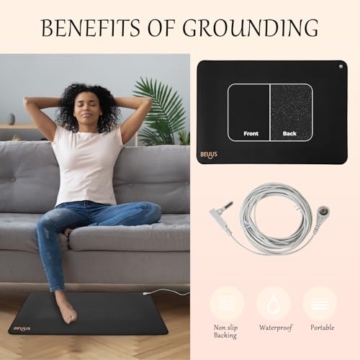 BEUUS Grounding Sheets King with Grounding Mat, 95% Organic Cotton + 5% Pure Silver Fiber, Grounding Sheet Earth Connected Bedding Fitted Earth Sheets with Grounding Cord (Gray 76