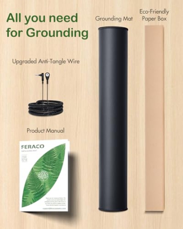 Feraco Grounding Mat for Bed, Large Earthing Pad for Sleep, 35.4