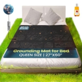 Grounding Mat for Bed Queen Size 27''×60'' - Grounding Pad for Sleeping with Anti-Slip PU Leather - Grounding Sheets Mattress Cover for Pain & Stress Relief with Tracking System & Digital Manual - 1