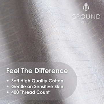 Grounding Sheets | Deep Pocket, Organic Cotton with Silver Fiber | Grounding Fitted Earth Sheets with Grounding Cord and Grounding Bracelet (Ivory White, King) - 5