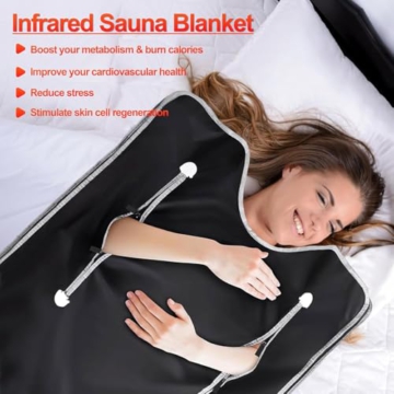 Arbusb Infrared Sauna Blanket, Portable Design for Relaxation and Detoxification, Far Infrared Sauna for Home Use, 113°F Up to 176°F, 30-60 Minute Timer, 6.2 ft. x 2.6 ft. - 2