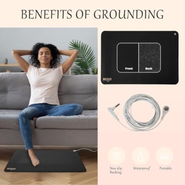 Grounding Sheets with Grounding Mat, 95% Organic Cotton + 5% Pure Silver Fiber, Grounding Sheet Earth Connected Bedding Fitted Earth Sheets with Grounding Cord (Gray, Queen-60