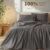 Shilucheng 100% Cotton Sheets Set - 800 Thread Count，Luxury Egyptian Cotton Bed Sheets，Breathable & Cooling 5-Star Hotel Quality Sheets, 16 Inch Deep Pocket(King,Dark Gray) - 2