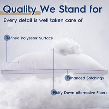 viewstar King Size Pillows Set of 2, Pillows King Size 2 Pack for Sleeping, King Pillows with Down Alternative for Back and Side Sleepers, Fluffy Bed Pillows for Bed, Machine Washable, 20