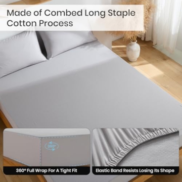 Grounding Sheets King Size 90% Organic Cotton 10% Pure Silver Fiber Superior Earthing Fitted Sheet Earth Connected Bed Sheet with Pen Socket Tester and Long Grounding Cord (76