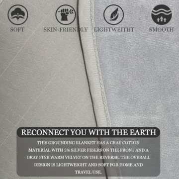 MINPWNP Grounding Blanket, 23x35 inch Velvet Grounding Sheet for Pain Relief and Improved Sleep, Grounding Mat for Bed with 5% Silver Fiber for Better Sleep - 5