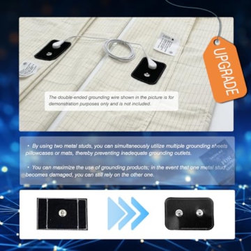 Grounding Pillowcase Queen Conductive Grounding Pillow Cases Organic Cotton Grounding Sheets with 15ft Grounding Cord for Better Sleep Pain Relief Improve Energy (20X30in) 1PC - 2
