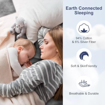 50 * 60 Inch Grounding Blanket for Pain Relief, Improved Sleep, Flannel Grounding Rugs, Bedding That Connects to The Earth. Summer and Autumn, Conductive Silver Fibre. Includes 15ft Grounding Wire. - 2