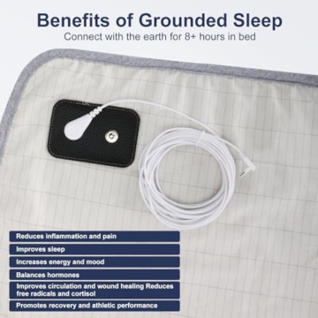 50 * 60 Inch Grounding Blanket for Pain Relief, Improved Sleep, Flannel Grounding Rugs, Bedding That Connects to The Earth. Summer and Autumn, Conductive Silver Fibre. Includes 15ft Grounding Wire. - 5