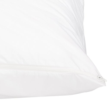 Amazon Basics Standard Pillowcase with Zipper, 100% Cotton Hypoallergenic, Pillow Protector, White (27 x 21 Inches), Pillows Not Included - 4